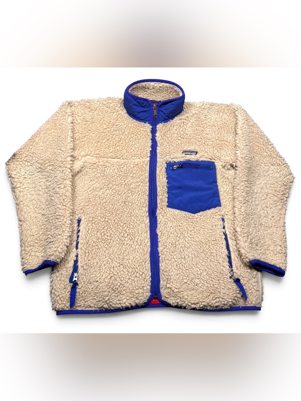 Vintage Patagonia 2001 Retro X Deep Pile Fleece Cardigan Jacket Oatmeal Small
